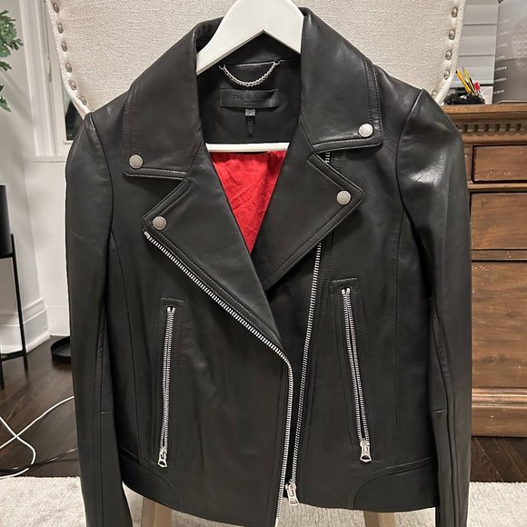 Rag & Bone Leather Biker Jacket - Picture 1 of 4